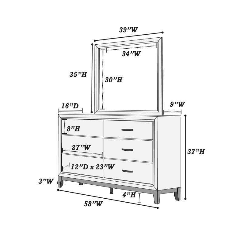 Ensemble de commode 4 pièces Braylea