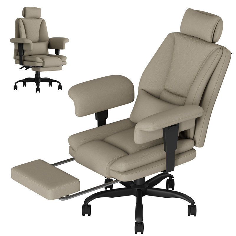 Submi Heavy Duty Office Chair 200KG, Big and Tall Desk Chair, Executive Ergonomic Office Chair with Footrest & Lumbar Support, High Back Computer Gaming Chair with Storage Gag, Liftable Armrest