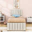 Lit plateforme tapissier avec lit gigogne et tiroirs de rangement-778333931-778333925