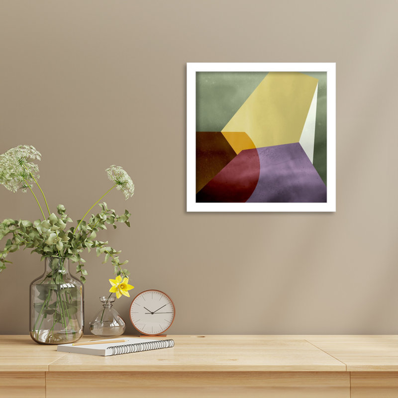 «Essentially Minimal VI» par Flagler, reproduction d'art encadrée, H 13 po x l 13 po, Blanc