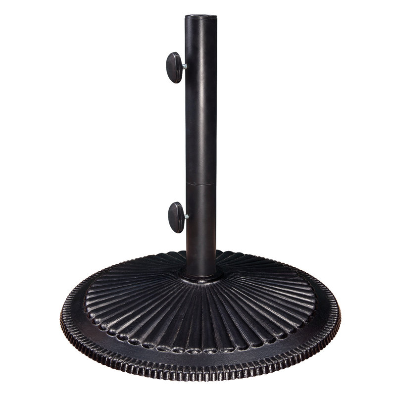 Base de parasol autoportante en fonte Tomeika, Toile Sunbrella® noir