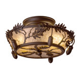 Oak Leaf And Acorn 2 - Light Semi Flush Mount