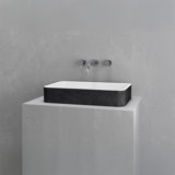 Vast Studio Wall-Mounted Rectangular Bathroom Sink – Gray/White Elevated Concrete