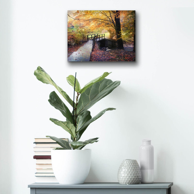 «Foot Bridge» par John Rivera, art mural en verre acrylique, H 12 po x l 16 po