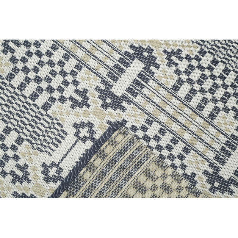 Tapis d'intérieur / extérieur beige tissé à la main 