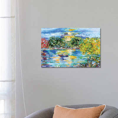 Moonlight Fishing by Karen Tarlton - Wrapped Canvas Painting