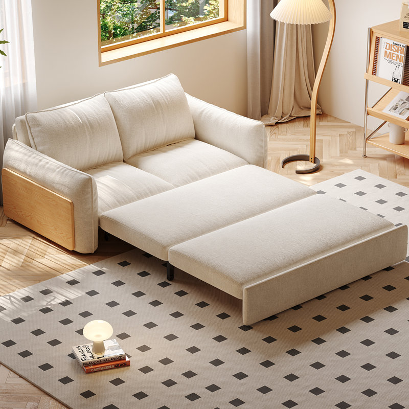 Canapé-lit convertible 3-en-1 en lin avec dossier réglable et rangement, H 36,22 po x l 71,65 po x P 35,43 po