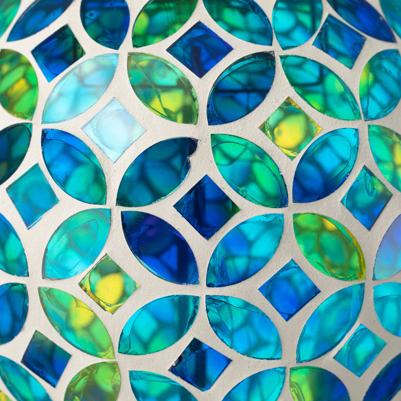 Carillon de mosaïque en verre avec lumière solaire 37 "H (KD)