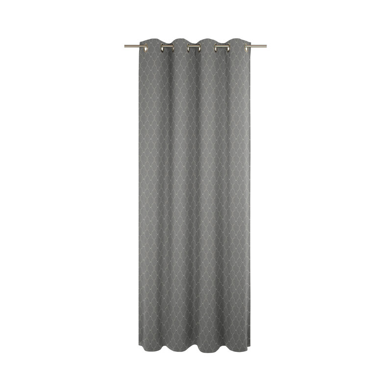 Uppingham Eyelet Opaque Curtain, 145 W x 225 D cm, Dark Grey
