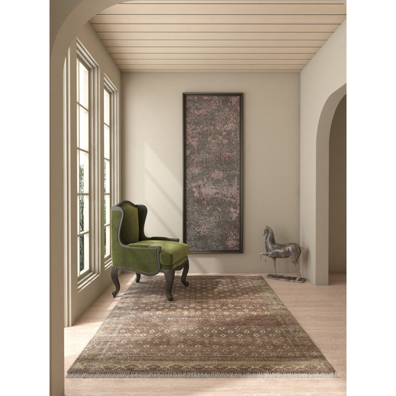 Transitional, Vintage One-of-a-Kind Rectangle 8'1" X 9'11" Hand Knotted Area Rug