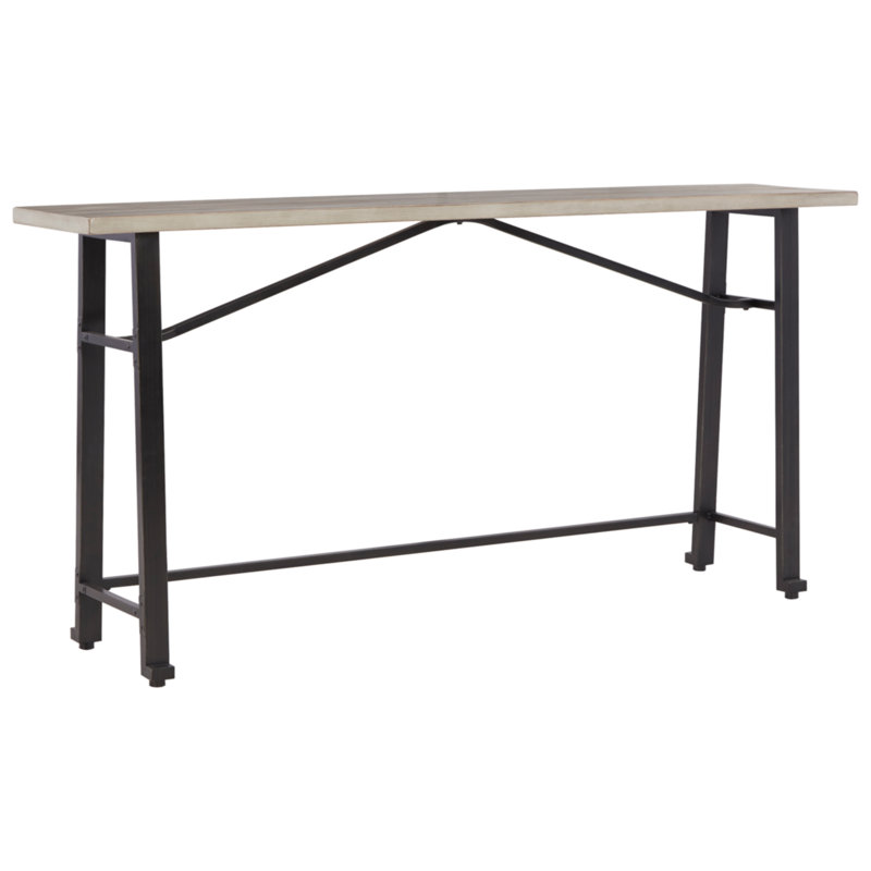 Beige and Black Wood Farmhouse Counter Height Table