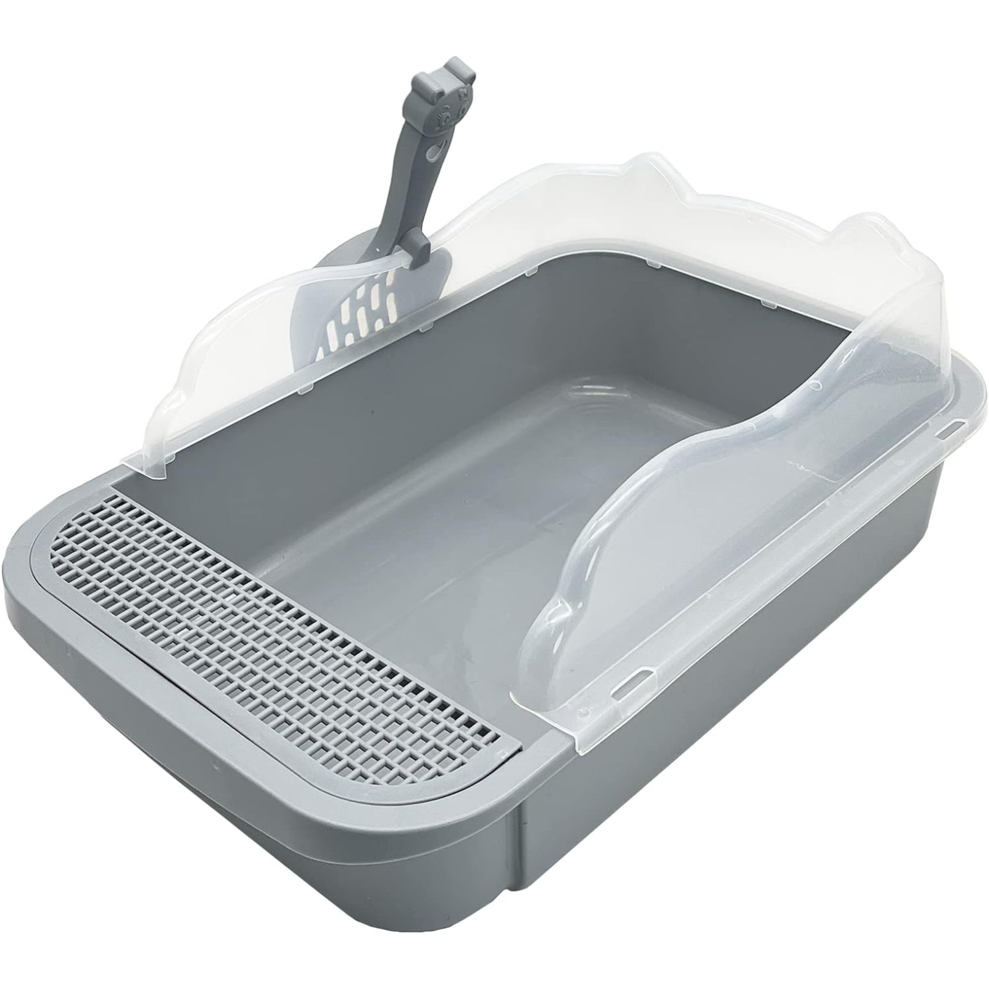 Tucker Murphy Pet™ Cat Litter Box, SemiEnclosed Sifting Litter Box With High Sides Detachable