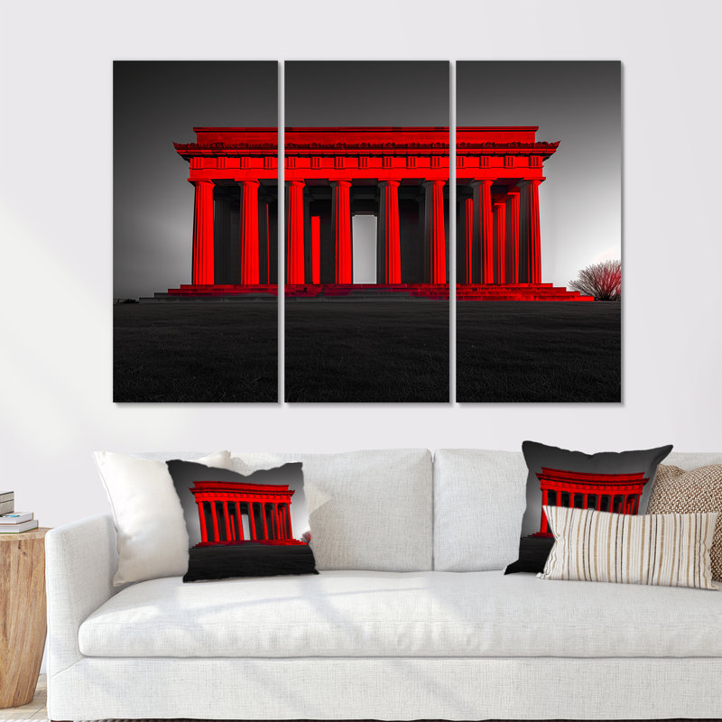 «Red Gray Lincoln», ensemble d'art mural, H 40 po x l 60 po x P 1 po
