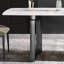 Table de salle à manger blanche en pierre frittée rectangulaire de 71,1 po, structure en métal, pouvant accueillir de 6 à 8 personnes, table de travail facile à entretenir-2041513840