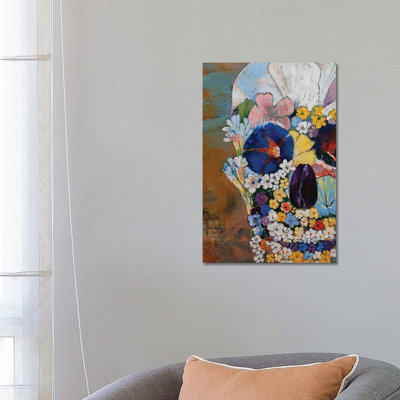Flower Skull by Michael Creese - Wrapped Canvas Painting