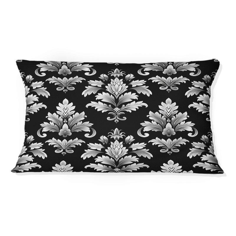 Black Damask - Transitional Lumbar Pillow