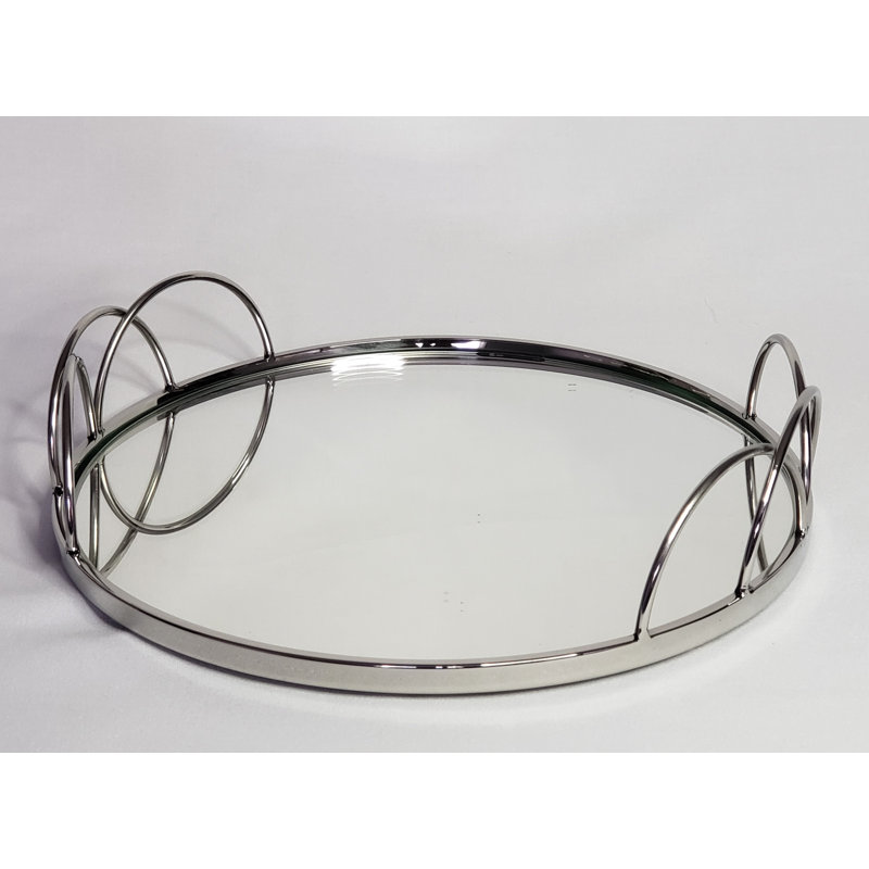Plateau de meuble-lavabo rond en acier inoxydable avec miroir 13 po Cherysse