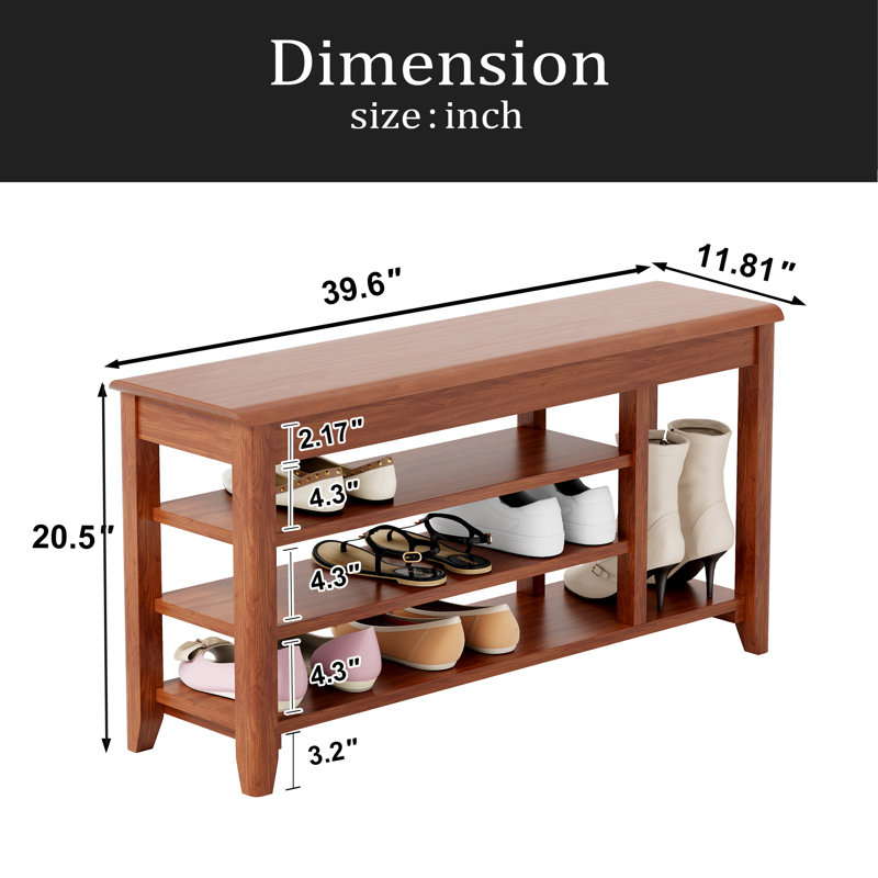 100% Solid Wood Front Door Shoe Rack, Closet Solid Wood Shoe Bench, Load-Bearing 550 Pounds, Entryway, Hallway, Hallway Shoe Rack With Space For Boots