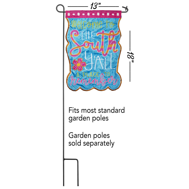 Drapeau de jardin en polyester à 1 face 6 pi x 1 pi Solenne