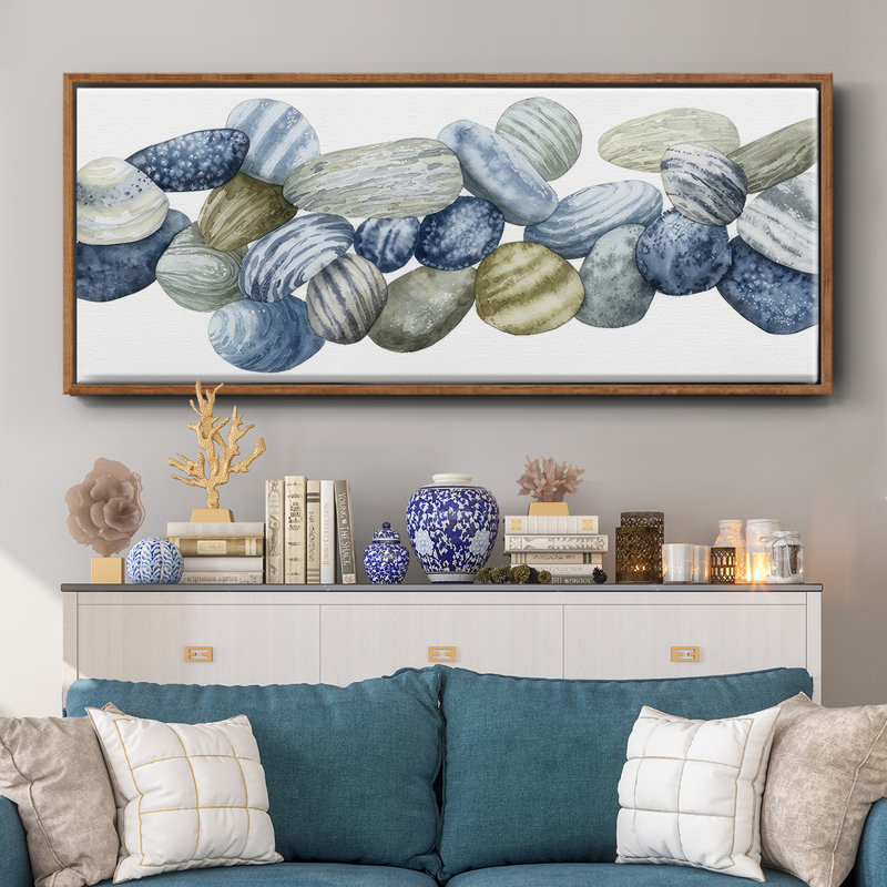 Found Pebbles III- Framed Canvas