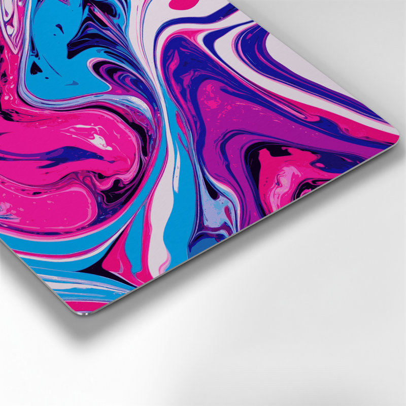 Art abstrait abstrait en métal rose 29, H 16 po x l 16 po