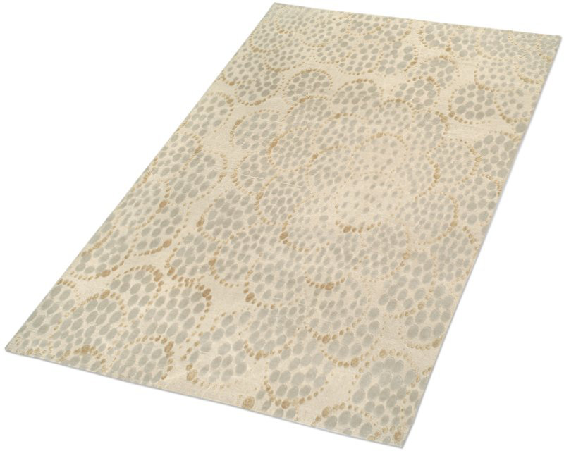 Effervescence Polka Dots Area Rug in Neutral/White, Rectangle 6' x 9'