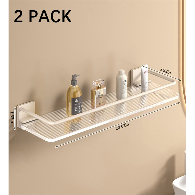 Tablette murale crème blanche, H 3,93 po x l 23,62 po x P 1,57 po