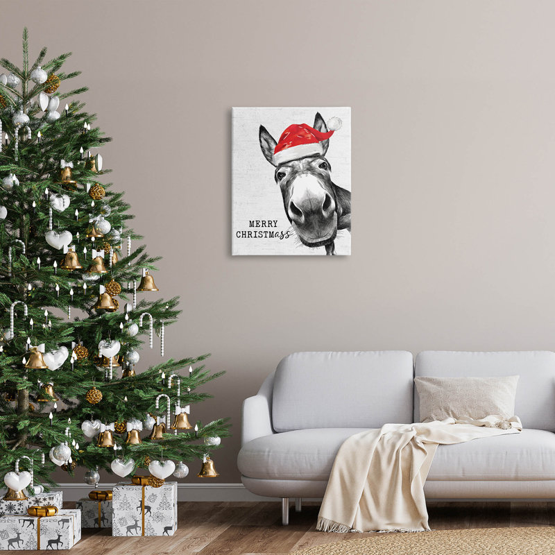 "Merry Christmass", art mural sur toile par une lettre et une ligne, H 30 po x l 24 po x P 1,5 po