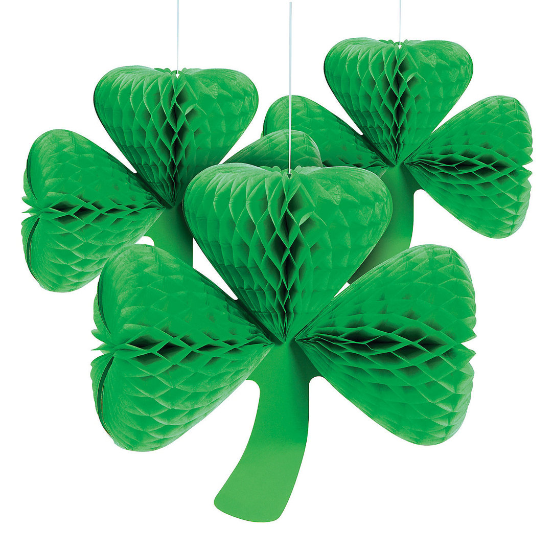 St. Patrick's Day Hanging Clovers, Party Decor, 3 Pieces The Holiday Aisle®