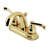 Kingston Brass Two-Handle 3-Hole Deck Mount 4" Centerset Bathroom Faucet with Brass Pop-Up