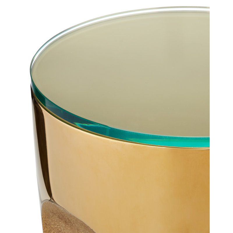 Lemy End Table, Polished Brass