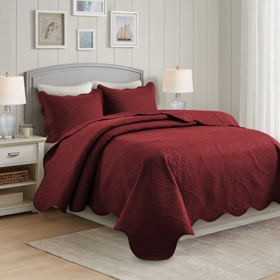 Ensemble de couvre-lit à motif floral en microfibre - Literie matelassée douce, légère et infroissable
