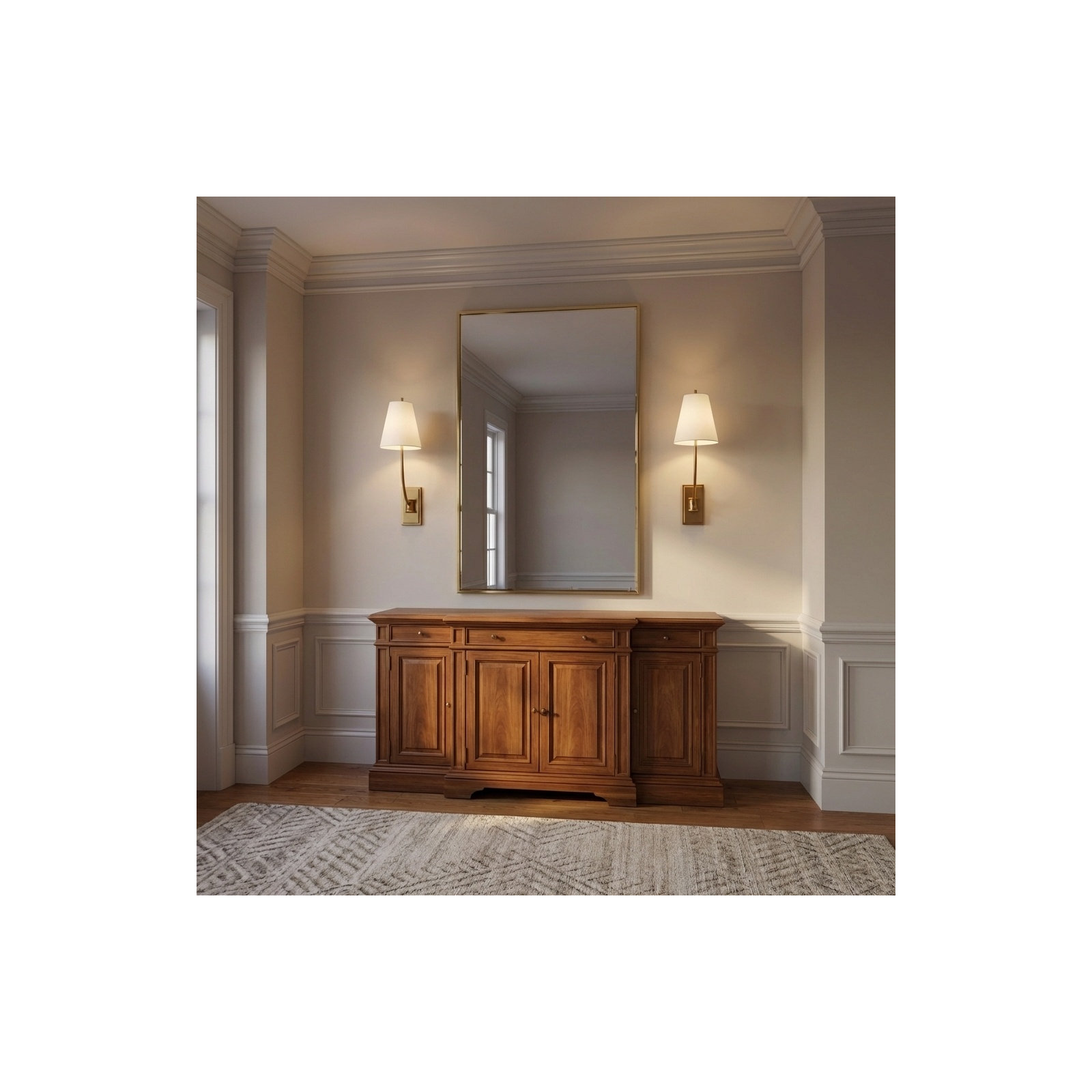 Marina 18 Sconce, Burnished Brass