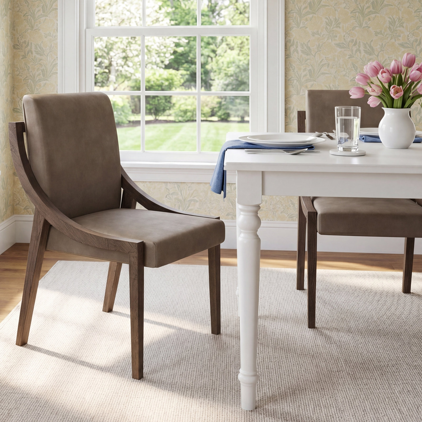 Ashleigh Genuine Leather Dining Chair