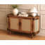Solid Mango Wood Sideboard Buffet Cabinet With Cane Doors – Light Oak Finish Storage Cabinet, No Veneer Wooden Credenza Console Table, Fully Assembled With Legs To Attach, Mid Century Modern Furniture-1482617586