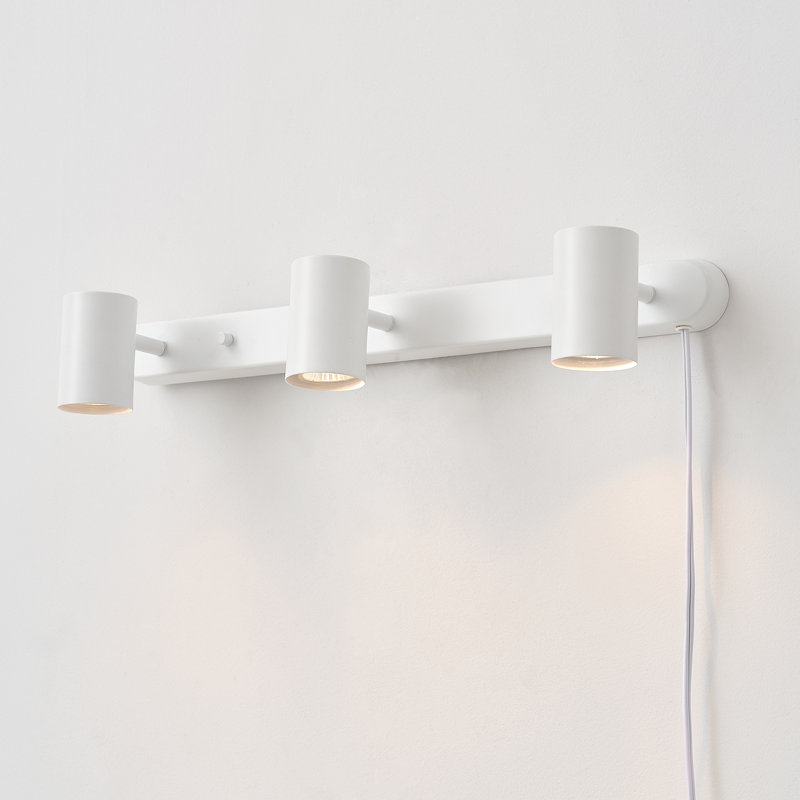 Matte White 22" Steel 3-Light Plug-In Track Fixture