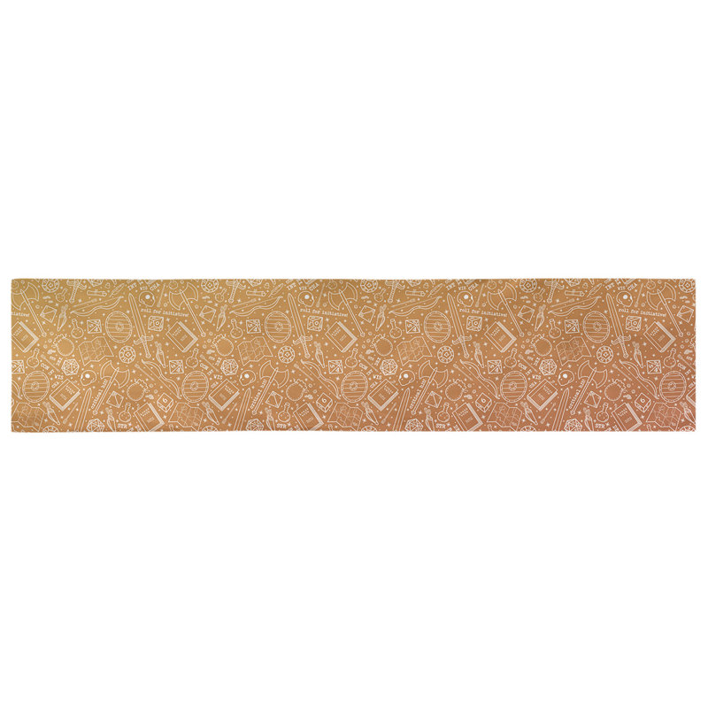 Chemin de table géométrique avicia, 72 po x 16 po, Dégradé feu, Polyester