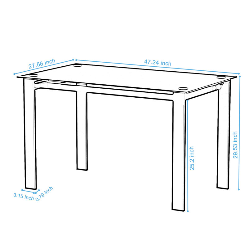 Table à voile rectangulaire noire en verre trempé - aventureuse, pour les amoureux de la mer, capacité de poids de 170 lb en verre de bureau moderne, rectangulaire, aspect professionnel,