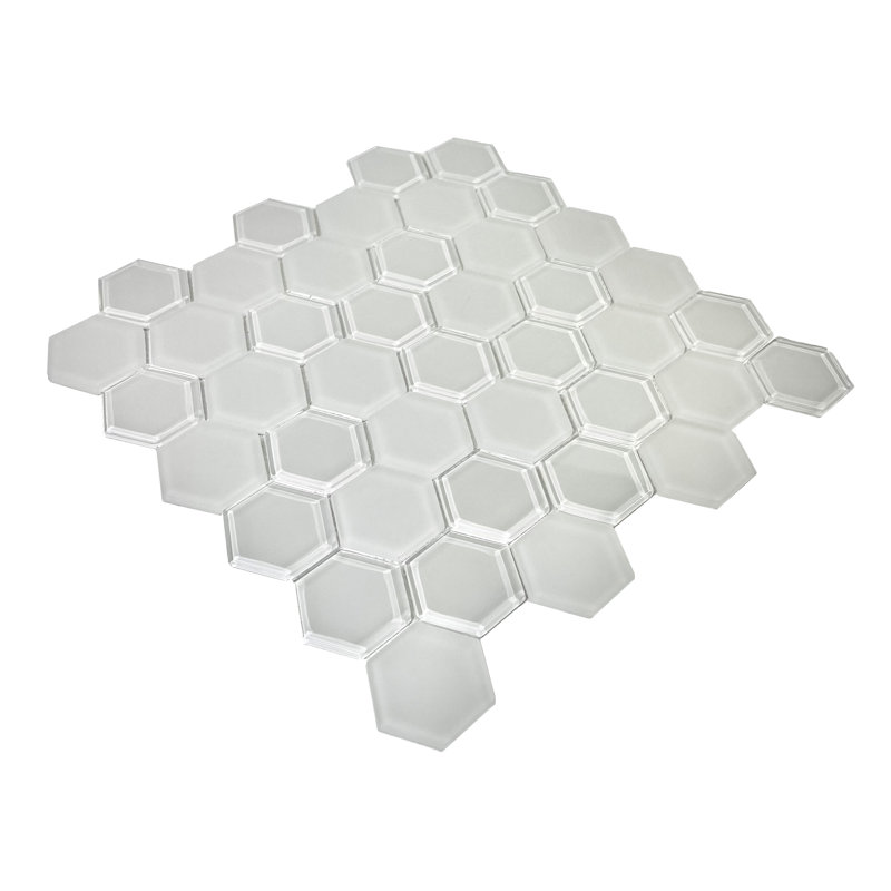Carreau de mosaïque en verre pour mur et plancher, Blanc