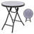 18" Folding Side Table Round Compact Coffee Table With Tempered Glass Tabletop Gray