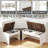Breakfast Nook Kitchen Corner Dining Table Bench Chair Set with Storage, Space-Saving 3-4 Seat L-Shape for Farmhouse Family Home Wood-108926615