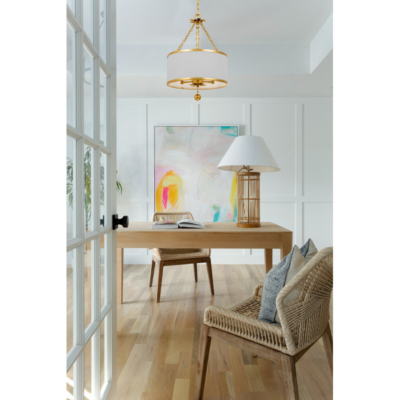 Paloma Dimmable Drum Chandelier, Gold, 20" H x 14" W