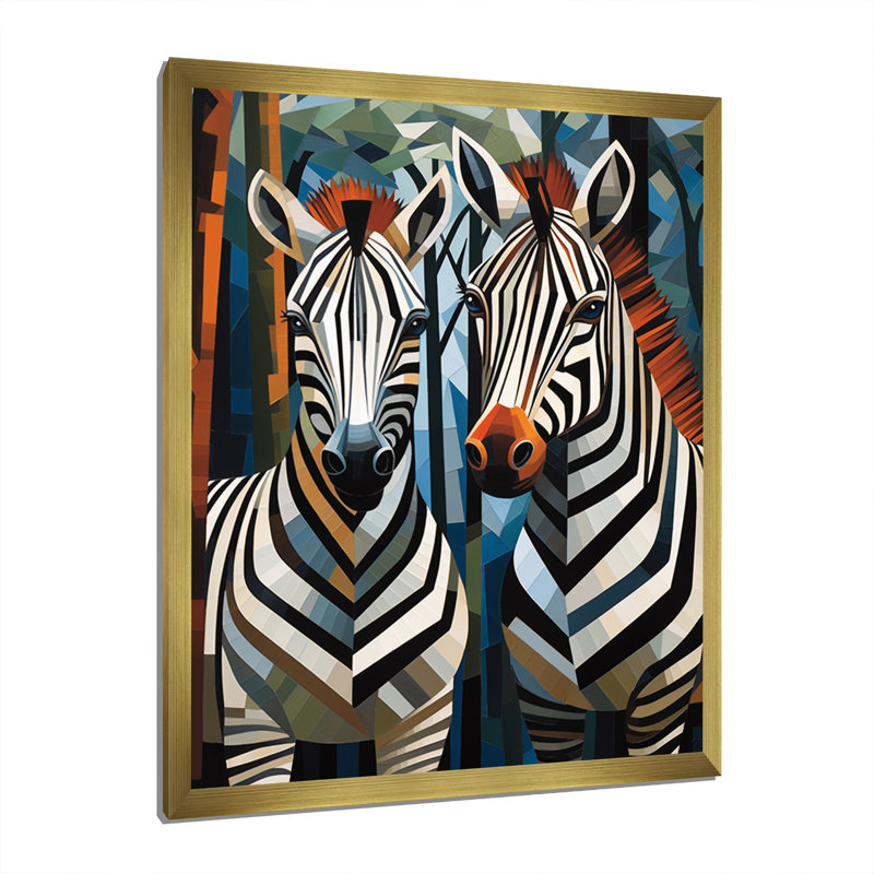 Motif zébré noir et blanc dynamique I, H 44 po x l 34 po x P 1,5 po, Or