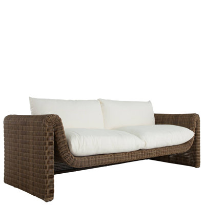 Como 90.75'' Wicker Outdoor Patio Sofa