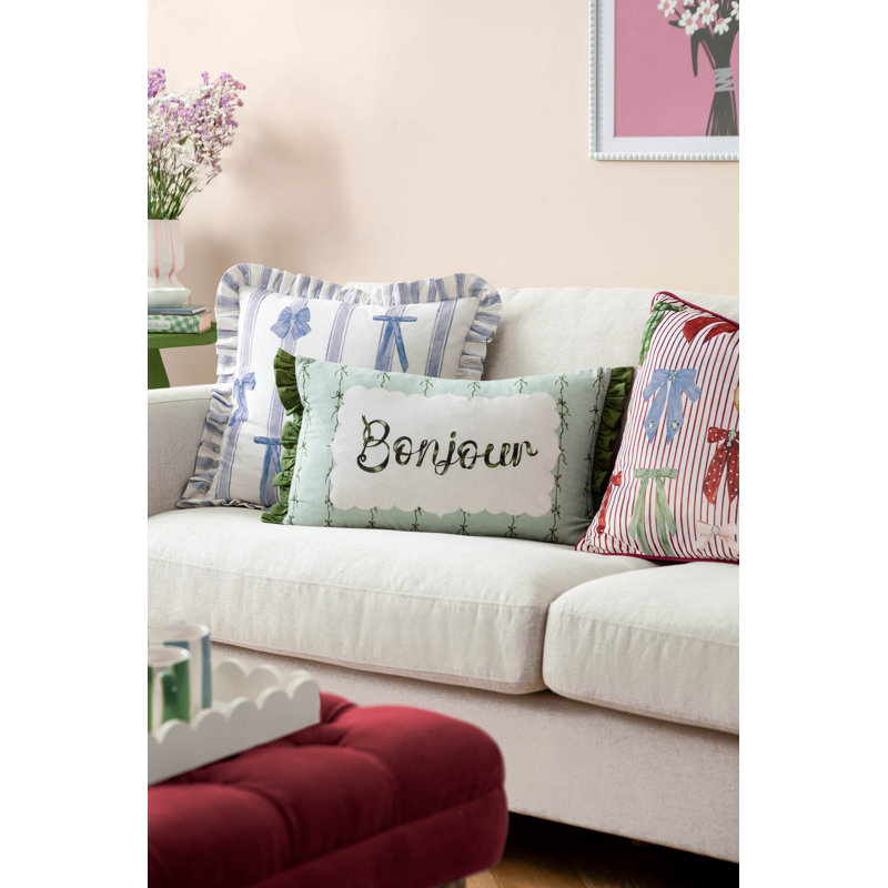 Noortje Bows Striped Square Cushion