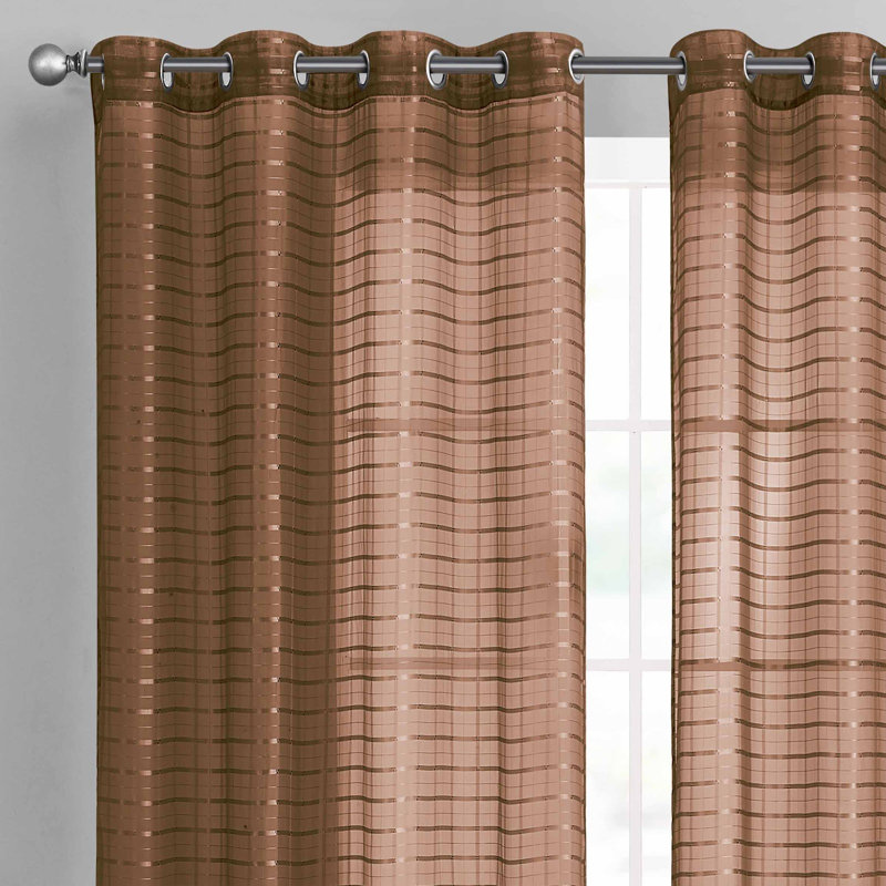 Bolich Sheer Curtain Pair, Brown