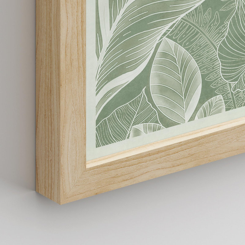 "Watercolor Botanical Plant Leaves", impression sur papier 4 pièces, Naturel, H 16 po x l 12 po
