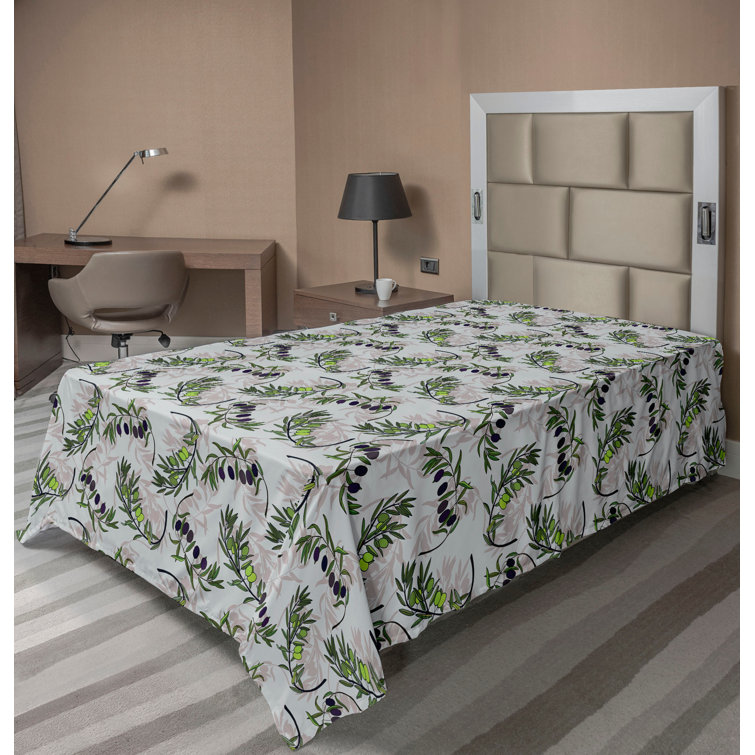 Ambesonne, drap plat floral pivoines, art botanique printanier