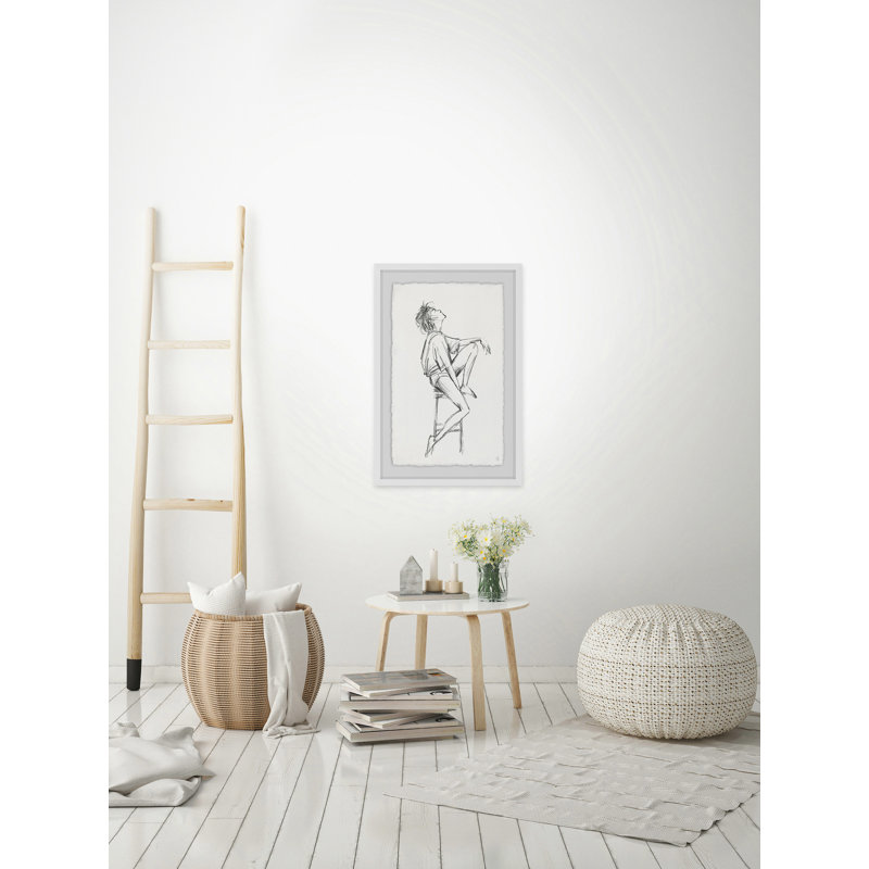 White Shirt Sketch - Single Picture Frame Painting, 91 cm H x 61 cm W x 4 cm D