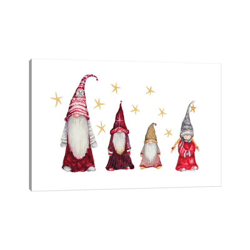 «Gnome Family» par Janice Gaynor - reproduction, H 18 po x l 26 po x P 1,5 po